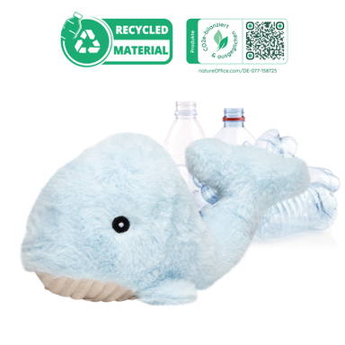 Plüschwal RecycleWhale 28 cm - Pastellblau