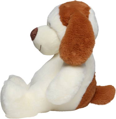 Plush dog Fiete 22 cm - Cream/brown