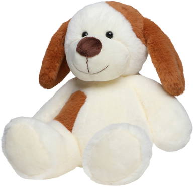 Plush dog Fiete 22 cm - Cream/brown