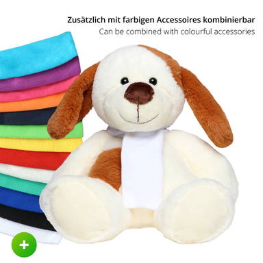 Plush dog Fiete 22 cm - Cream/brown