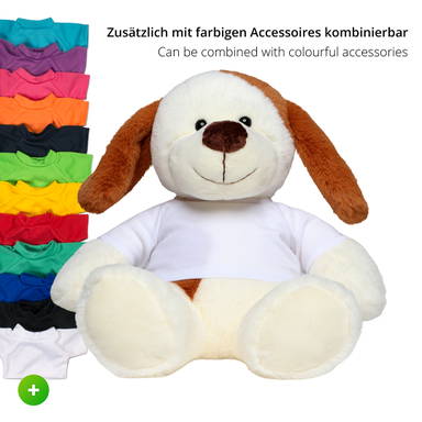 Plush dog Fiete 22 cm - Cream/brown
