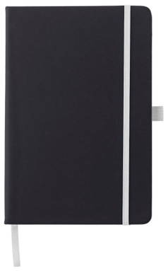 Carnet A5 avec élastique coloré et passant pour stylo - Blanc