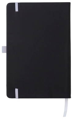 Carnet A5 avec élastique coloré et passant pour stylo - Blanc