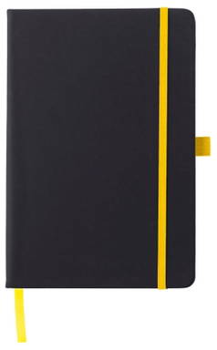 Carnet A5 avec élastique coloré et passant pour stylo - Jaune