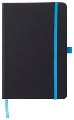 Carnet A5 avec élastique coloré et passant pour stylo - Bleu clair