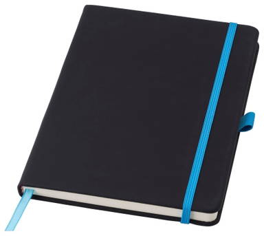 Carnet A5 avec élastique coloré et passant pour stylo - Bleu clair