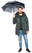 Fare Pocket opvouwbare paraplu 5412 - Grey