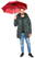 Fare Pocket opvouwbare paraplu 5412 - Red
