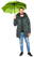Fare Pocket opvouwbare paraplu 5412 - Lime