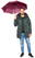 Fare Pocket opvouwbare paraplu 5412 - Bordeaux