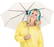 Fare Mini Pocket opvouwbare paraplu 5460 - Natural white ws