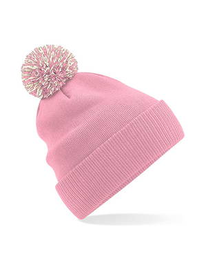 Beechfield Snowstar pompon beanie - Dusky pink