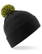 Beechfield Snowstar pompon beanie - Black/lime green