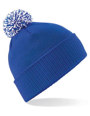 Beechfield Snowstar pompon beanie - Bright royal