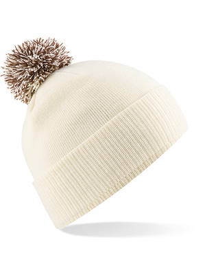 Beechfield Snowstar pompon beanie - Off white
