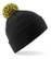 Beechfield Snowstar pompon beanie - Black/yellow