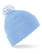Beechfield Snowstar pompon beanie - Sky blue