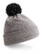 Beechfield Snowstar pompon beanie - Heather grey