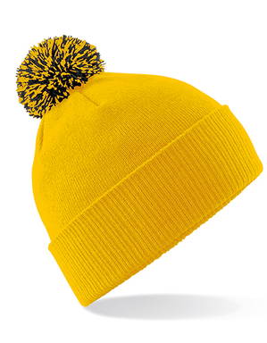 Beechfield Snowstar pompon beanie - Gold
