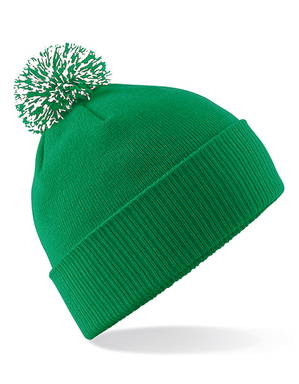 Beechfield Snowstar pompon beanie - Kelly green