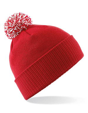Beechfield Snowstar pompon beanie - Classic red