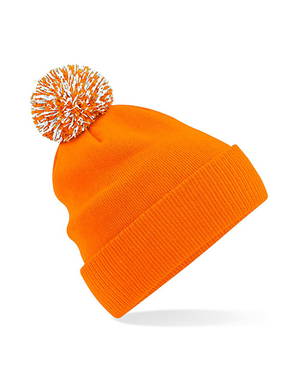 Beechfield Snowstar pompon beanie - Orange