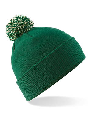 Beechfield Snowstar pompon beanie - Bottle green