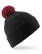 Beechfield Snowstar pompon beanie - Black/classic red