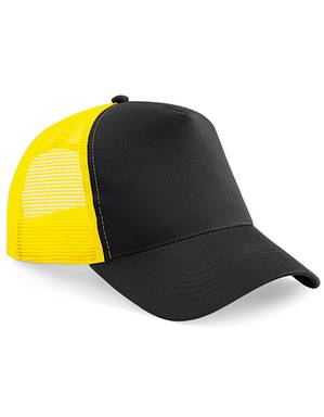 Beechfield Snapback Trucker cap - Black/yellow