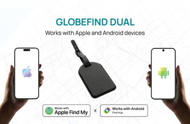 Globefind Dual RCS luggage tag met wereldwijd localiseren
