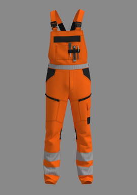 RWS 4-Wege-Stretch-Latzhose - Fluoreszierendes Orange