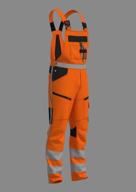RWS 4-Wege-Stretch-Latzhose - Fluoreszierendes Orange