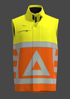 RWS traffic controller stretch bodywarmer - Neon orange / neon gelb