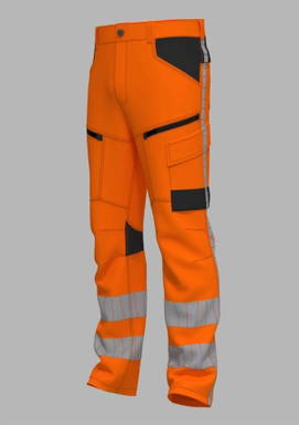 RWS 4-Wege-Stretch-Arbeitshose - Fluoreszierendes Orange
