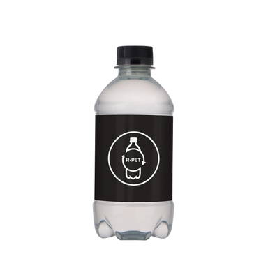 Bronwater 330 ml met draaidop - Transparant/zwart