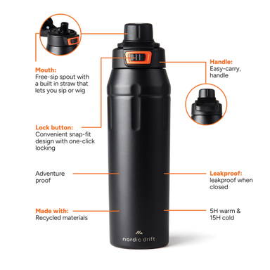Nordic Drift Trail RCS geisoleerde sluitbare sportfles 740ml