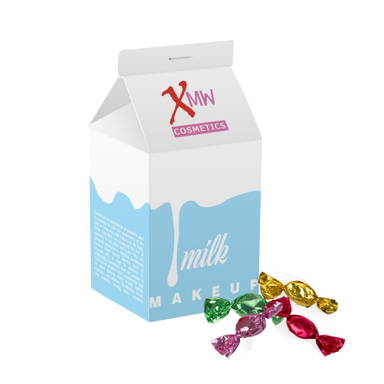 Milk carton with candy - White