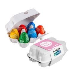 Eierdoosje met 6 Tony Chocolonely paaseitjes