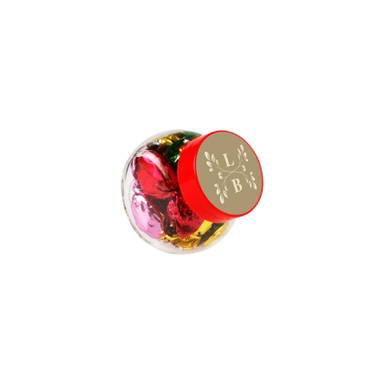 Glas Bonbonglas 50 ml - Transparent/rot