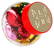 Glazen snoeppotje 50 ml - Transparant/rood