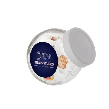 Glass candy jar 200 ml - White