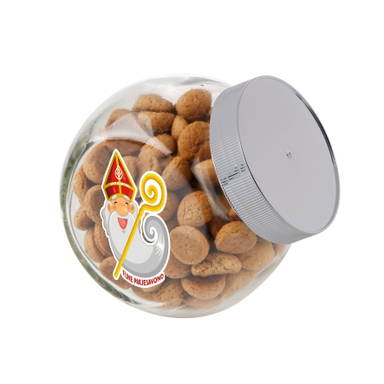 Glass candy jar 400 ml - Silver
