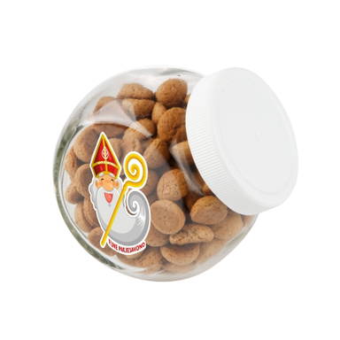 Glass candy jar 400 ml - White