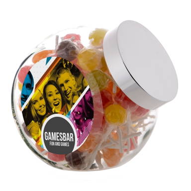 Glazen snoeppot 2 liter - Wit
