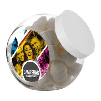 Glazen snoeppot 2 liter - Wit