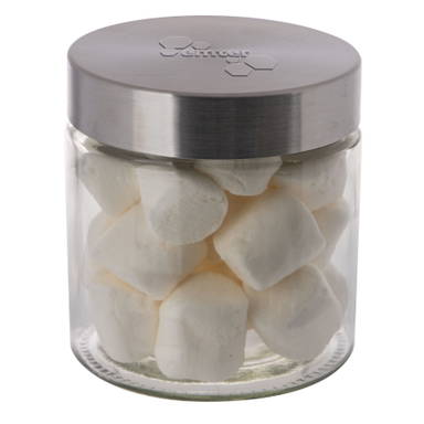 Rechte glazen snoeppot 900 ml met embossing - Transparant