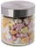 Rechte glazen snoeppot 900 ml met embossing - Transparant