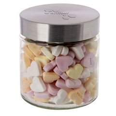Rechte glazen snoeppot 900 ml met embossing