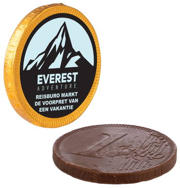 Euromunt van chocolade