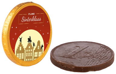 Euromunt van chocolade